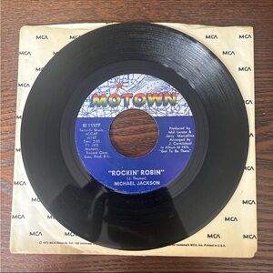 Michael Jackson Motown Vinyl Record 7”- Rockin' Robin, Love Is Here And Now…